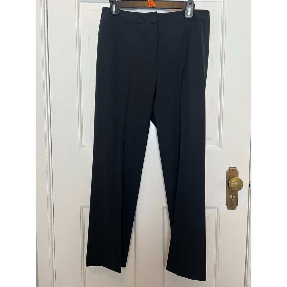 Lafayette 148 Women's 8P Wool Dress Pants Black Front Pleat Work Trousers Career